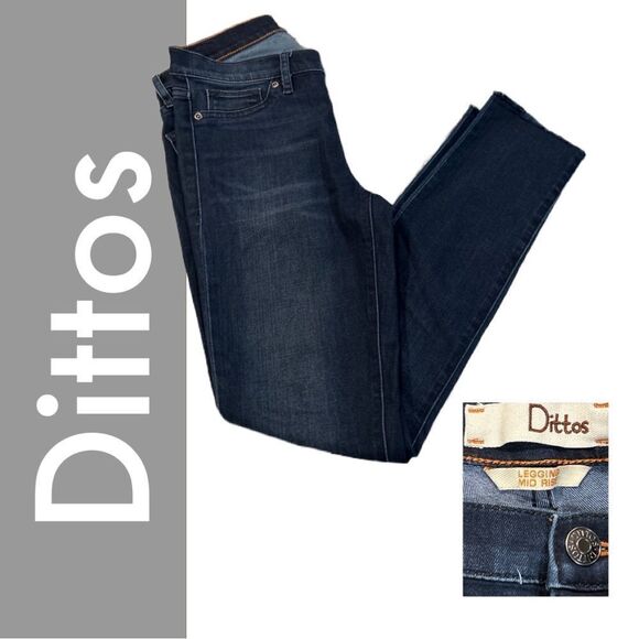 Dittos Women’s Legging Mid Rise Dark Jeans with Raw Hem - Size 26 - Picture 2 of 2